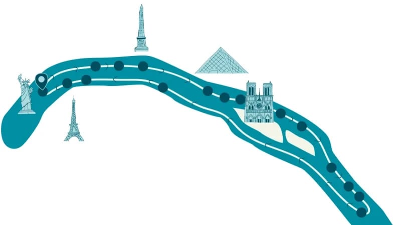 خريطة مسار عشاء أميرال على متن كابيتان فراكاس