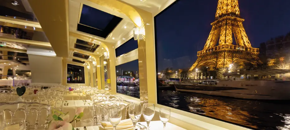 Eiffel Croisières—restaurant boat with Eiffel Tower view