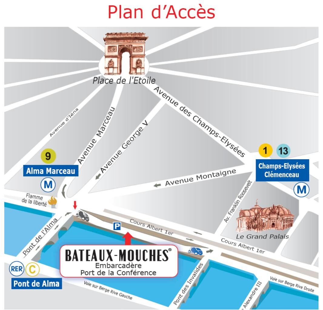 Plan d'accès – Port de la Conférence, Pont de l'Alma