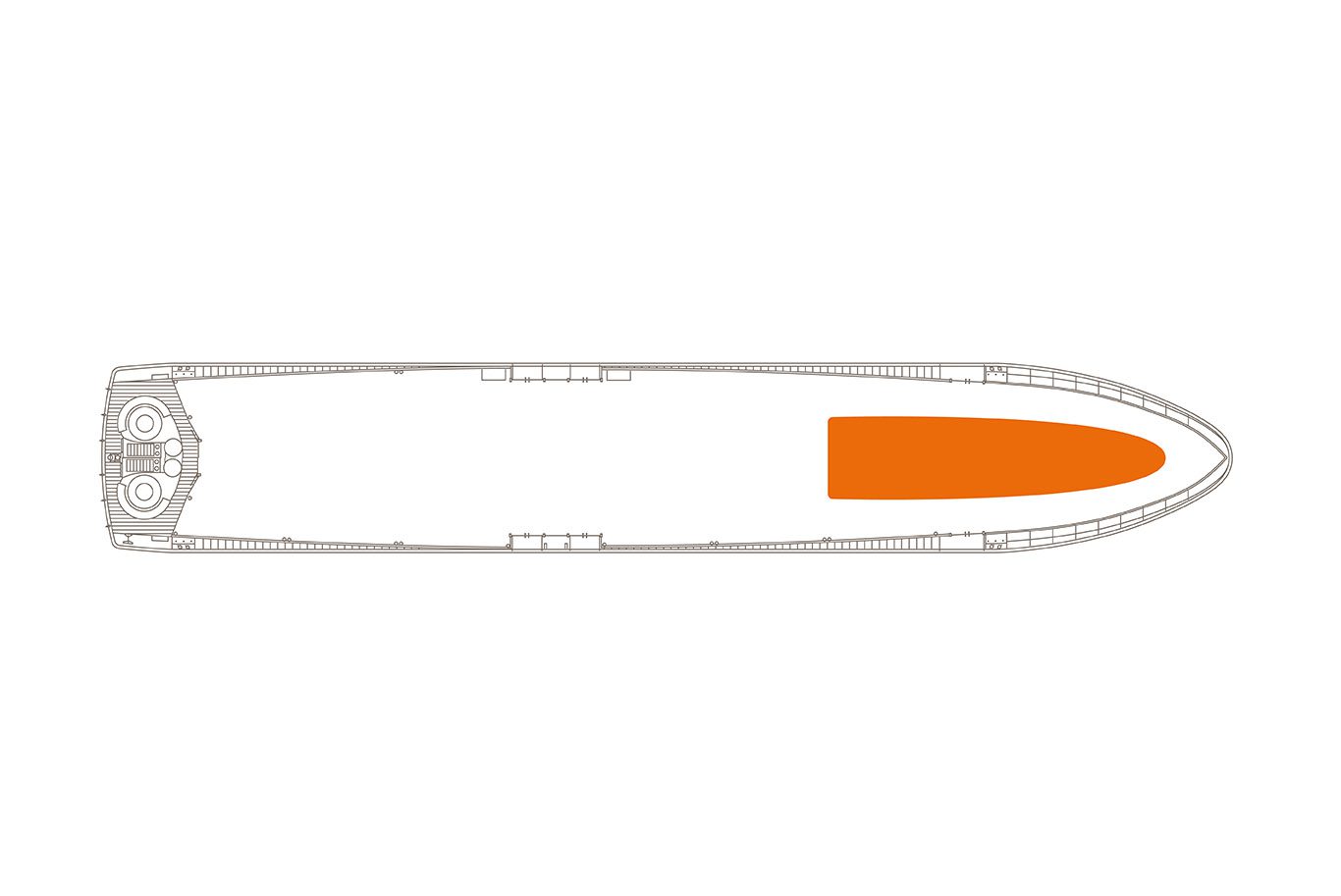 Premier Service seating plan — Bateaux Parisiens (bow area, window-front seating).